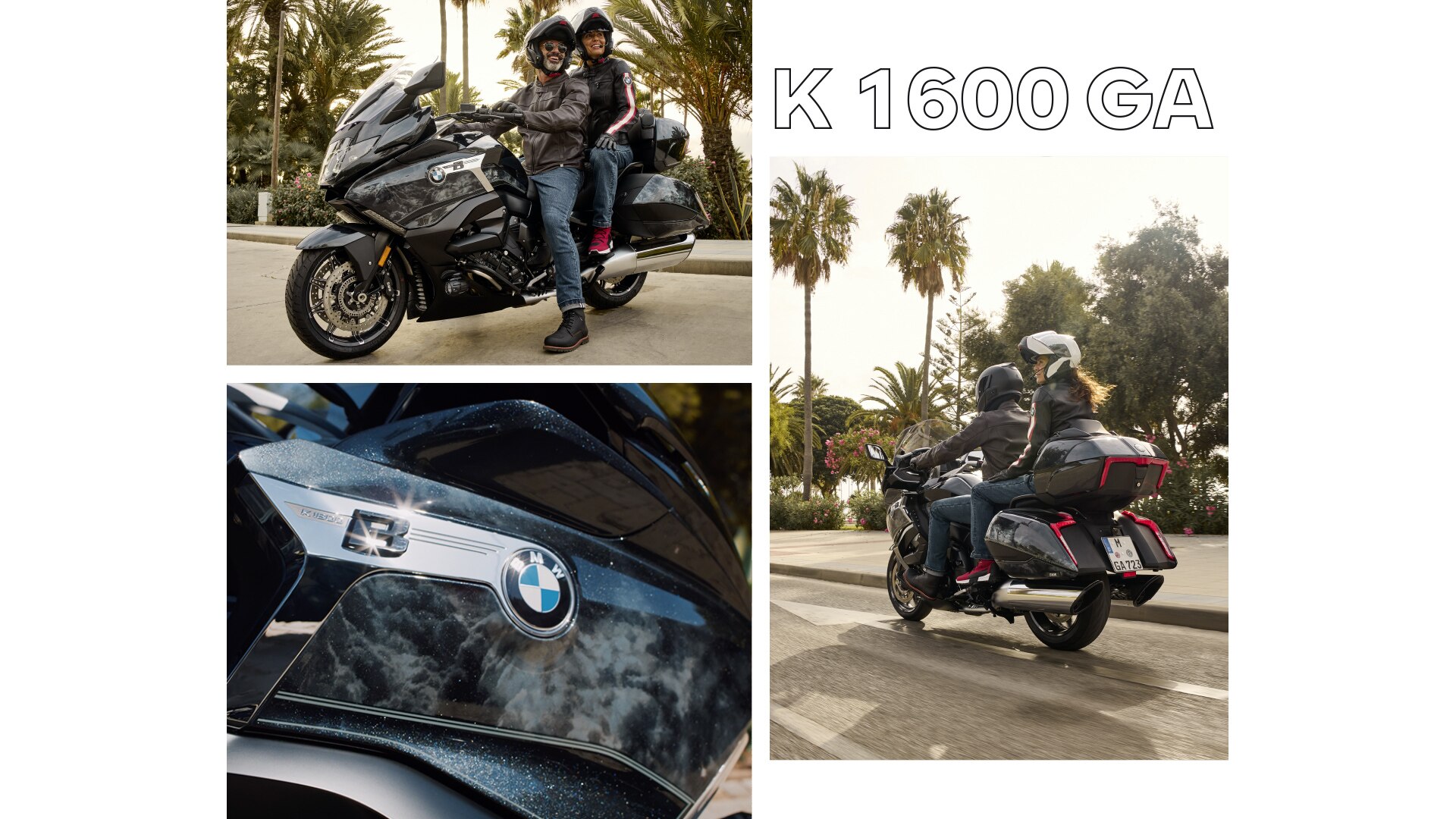 De K 1600 B als speciaal model Option 719 Midnight "en profil" geparkeerd