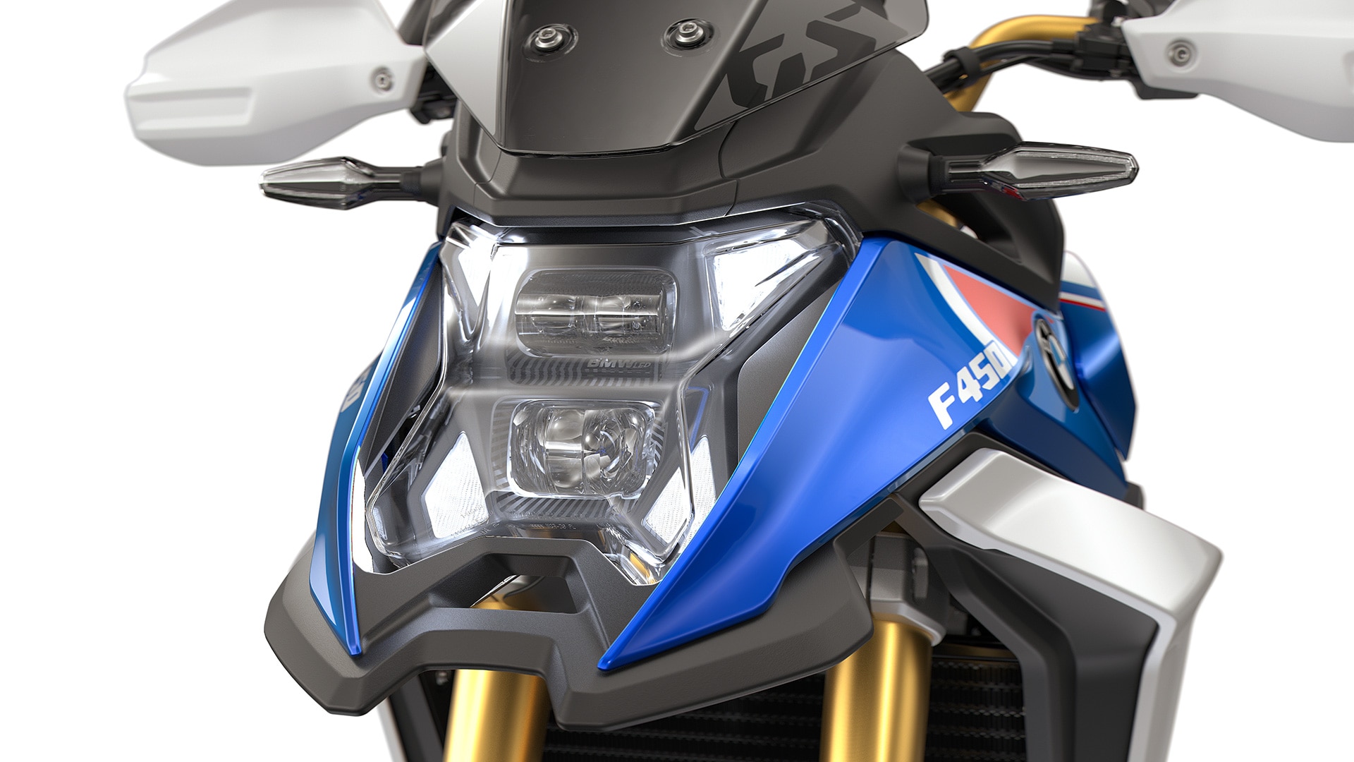 De LED-koplamp met dagrijlicht van de F 450 GS van BMW Motorrad