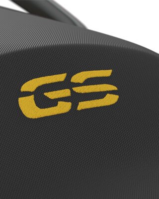 We zien de gele GS sticker op het zadel.
