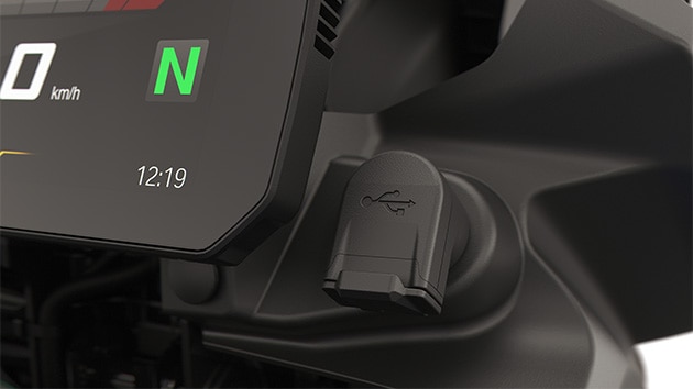 De USB-poort van de F 800 GS