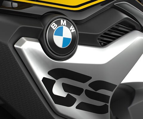 We zien de radiateurafdekking met GS logo in detail.
