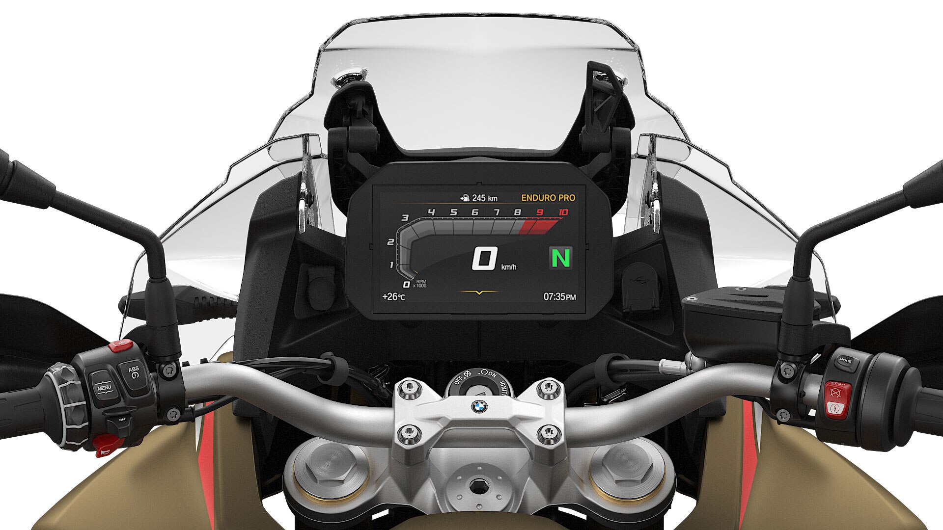 We zien het 6,5 inch TFT-display van de F 850 GS Adventure.