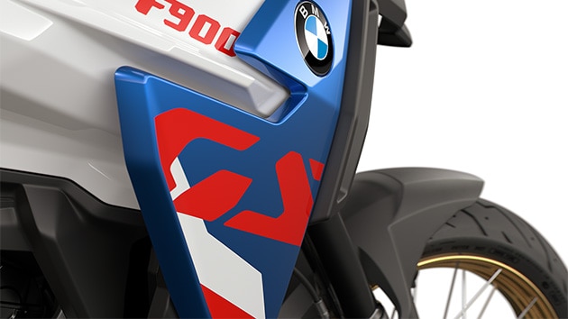 Het opvallende GS-logo op de F 900 GS van BMW Motorrad