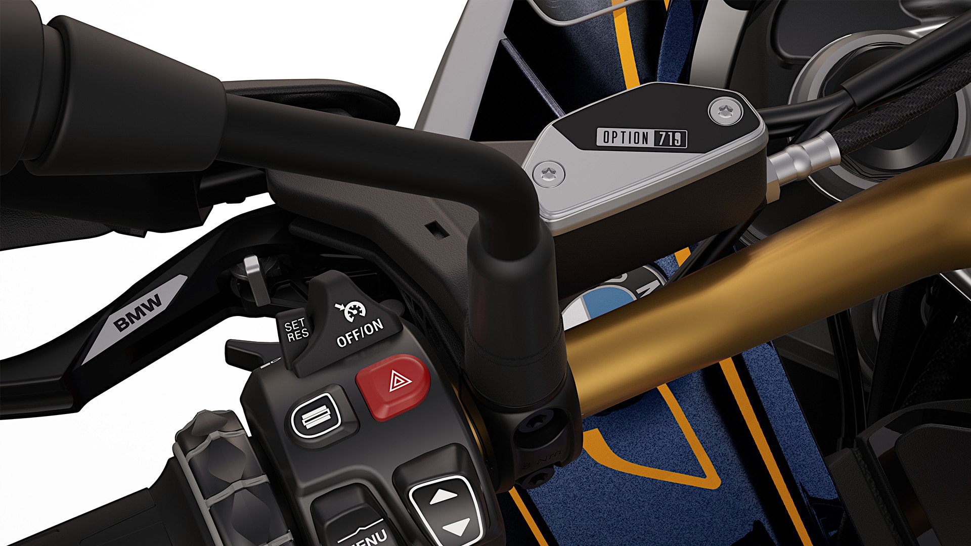 De Option 719 gefreesde onderdelen van de  R 1300 GS Biscaya