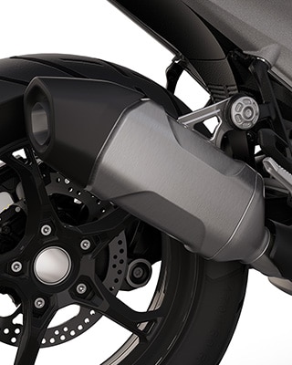 De standaard einddemper van de R 1300 GS van BMW Motorrad