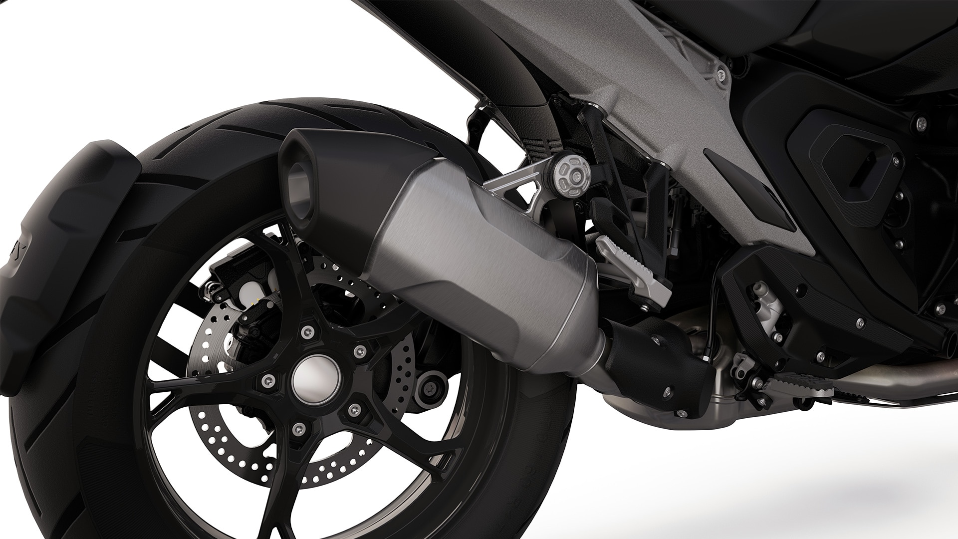 De standaard einddemper van de R 1300 GS van BMW Motorrad