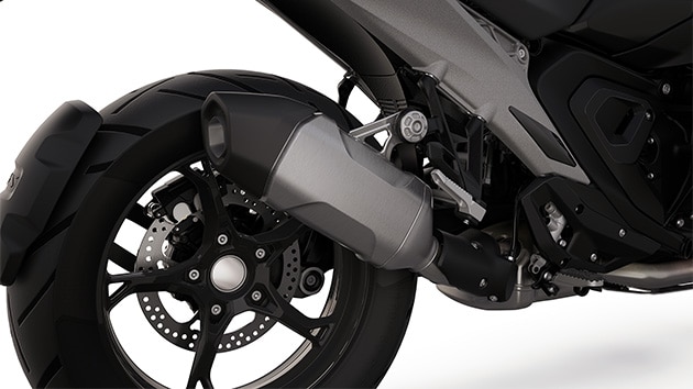 De standaard einddemper van de R 1300 GS van BMW Motorrad
