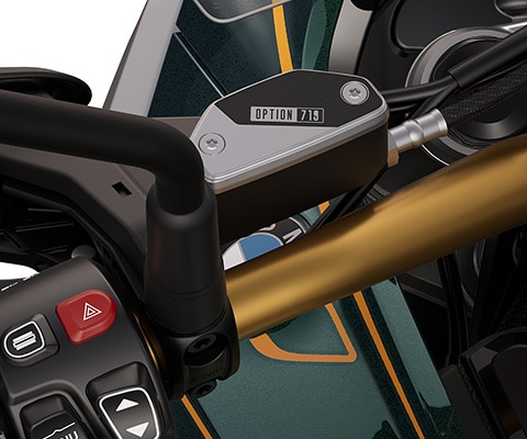 De Option 719 gefreesde onderdelen van de BMW R 1300 GS Tramuntana