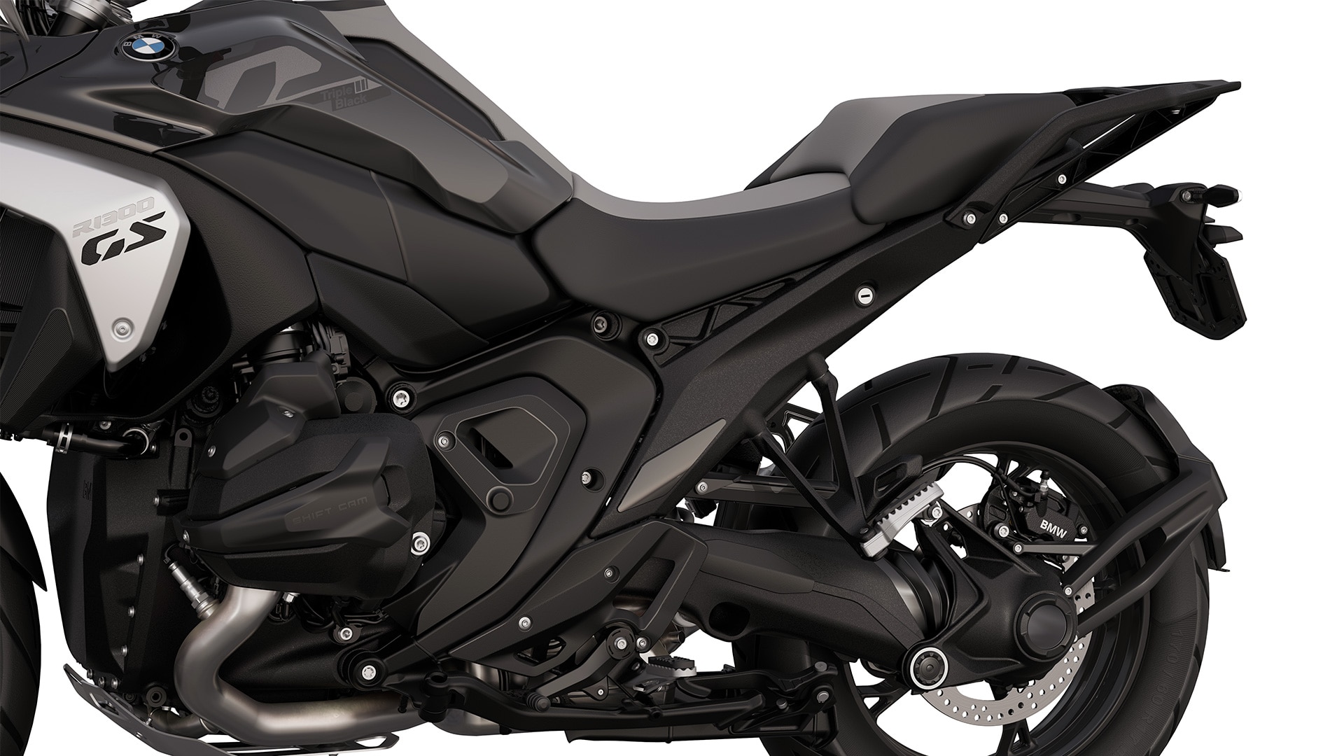 Het zwarte frame van de R 1300 GS Triple Black van BMW Motorrad