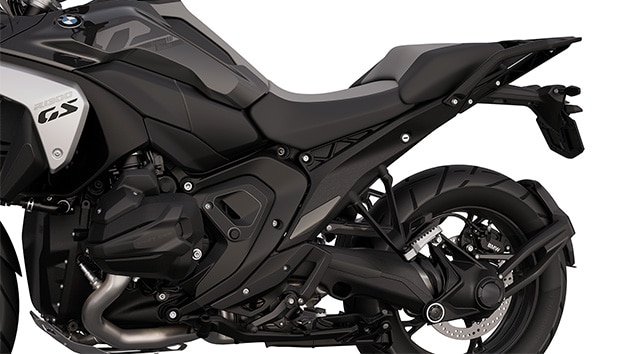 Het zwarte frame van de R 1300 GS Triple Black van BMW Motorrad