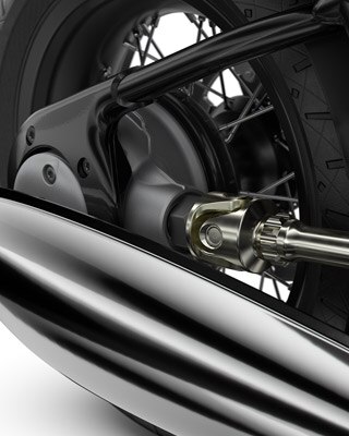 De open liggende cardanas: nog een icoon uit de BMW Motorrad historie.
