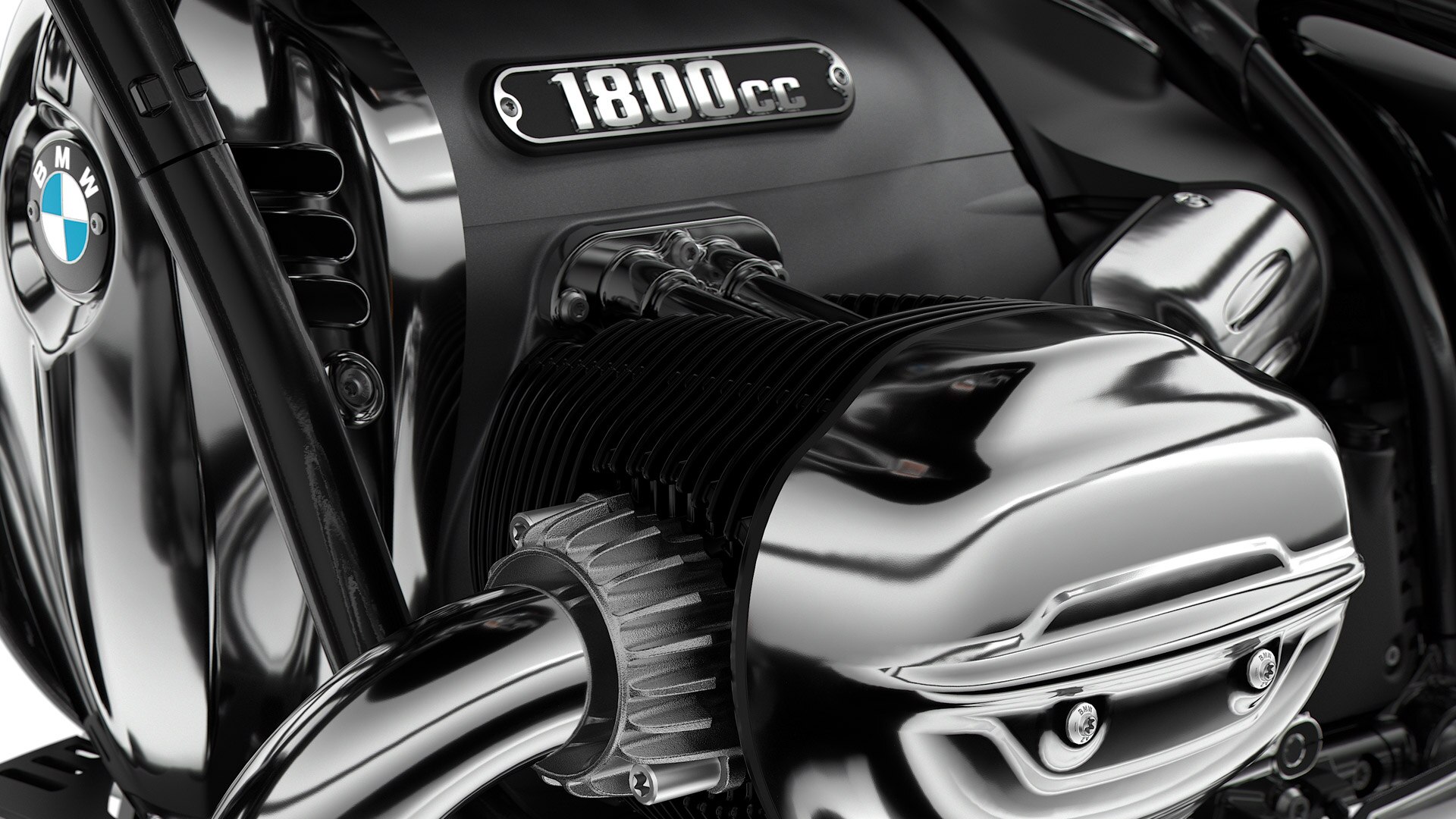 We zien de indrukwekkende tweecilinder boxermotor van 1802 cc van de R 18.