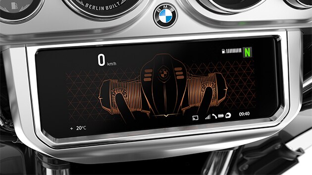 Het TFT-display van de R 18 Transcontinental.