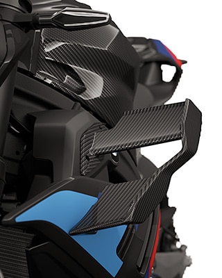 De M Carbon winglets van de M 1000 R van BMW