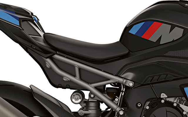 Achterframe en achterbrug van de M 1000 R van BMW Motorrad