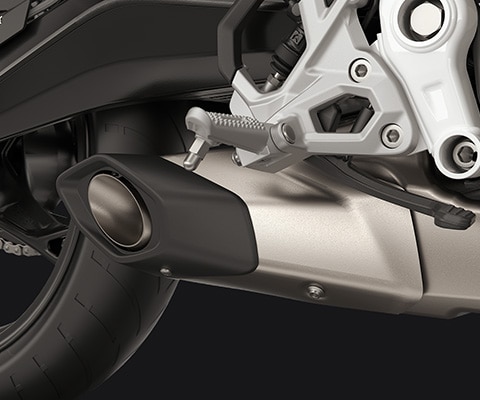 De uitlaatdemper van de F 450 R van BMW Motorrad