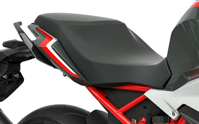We zien de ergonomische buddyseat van de G 310 R.