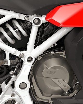 De tweecilinder-in-lijnmotor van de F 450 RR van BMW Motorrad