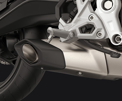 De uitlaatdemper van de F 450 RR van BMW Motorrad
