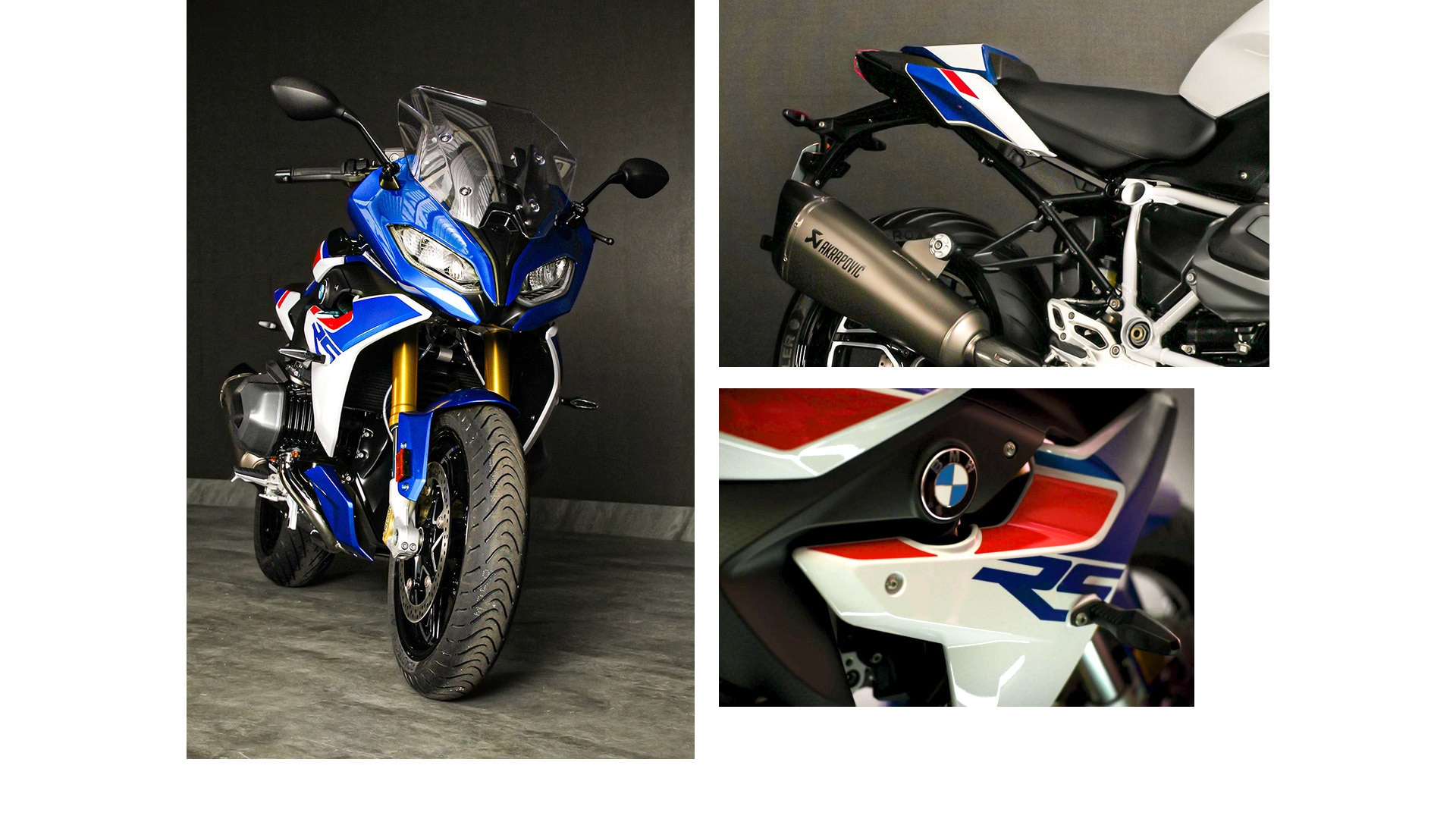 Collage van de R 1250 RS met design highlights