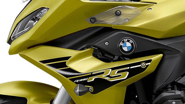 R 1250 RS in de Stijlvariant Sport in de lakkleur Austin Yellow metallic matt