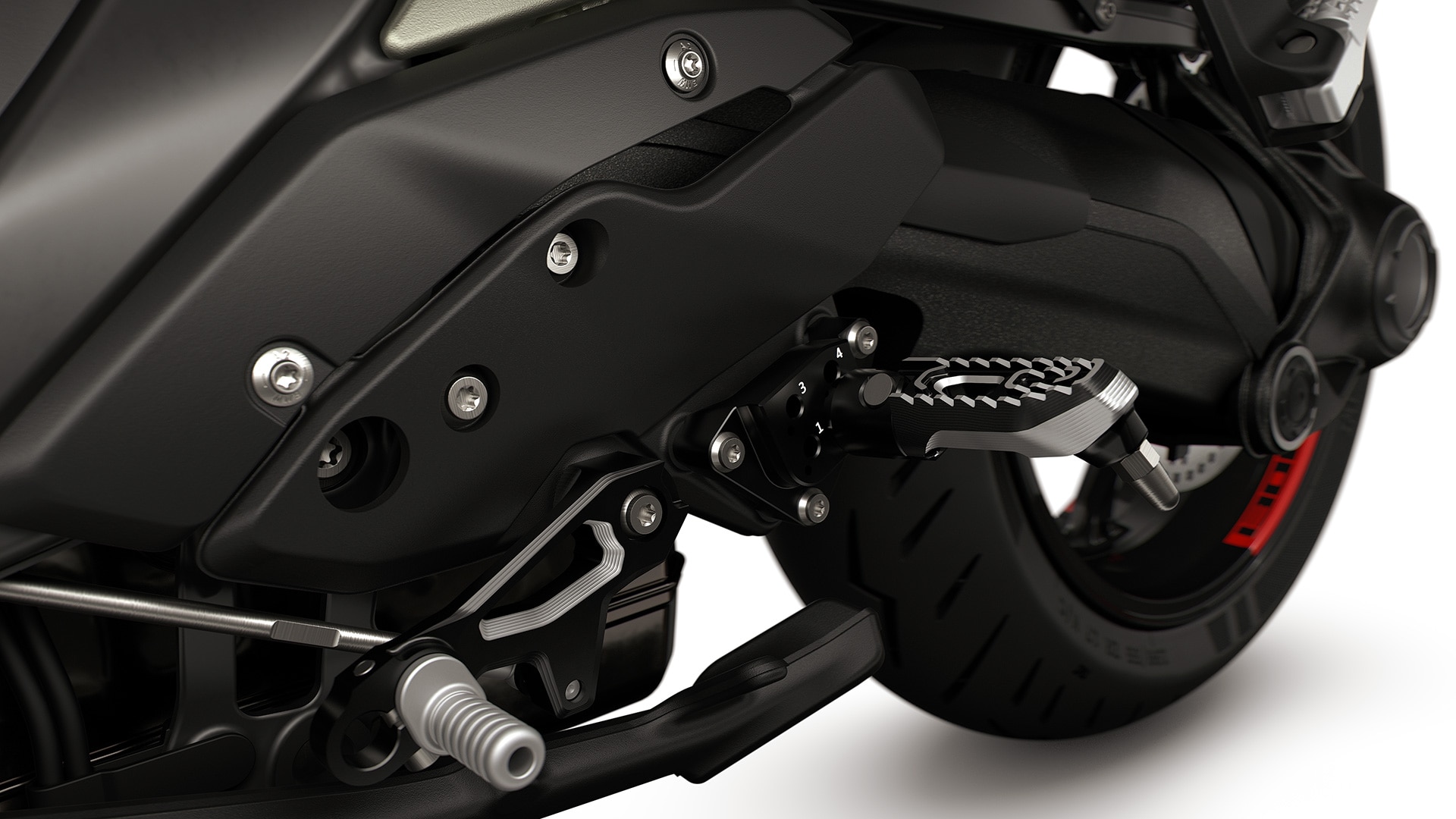 De instelbare voetsteunen set van de R 1300 RS van BMW Motorrad