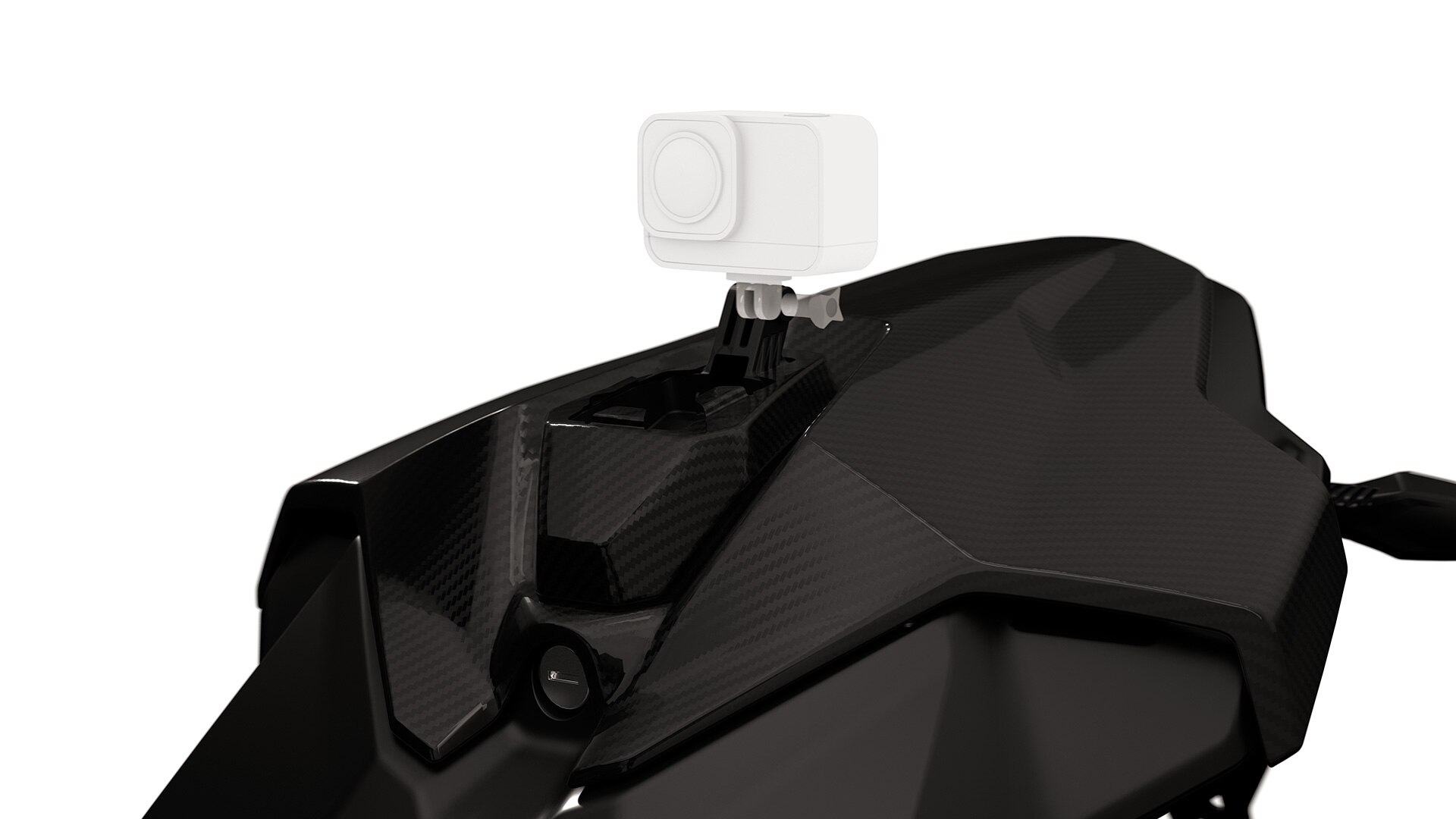 M carbon buddyseatafdekking met camera-adapter
